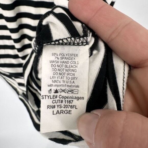 The Impeccable Pig Womens Striped Summer Mini Dress Black White Size Large - Picture 5 of 7